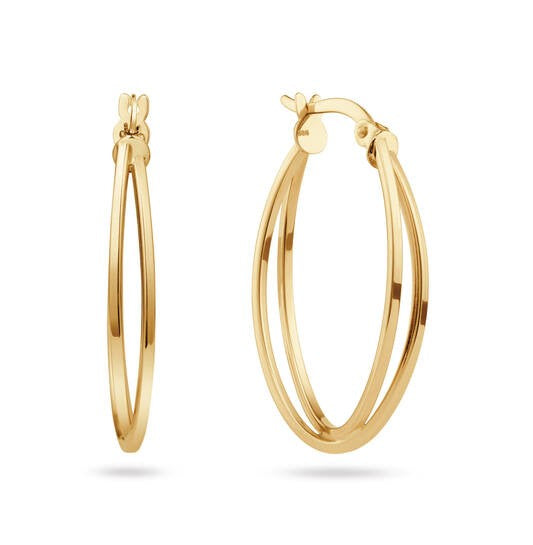 14 Karaat Gouden Oorringen Ovaal 30 mm
