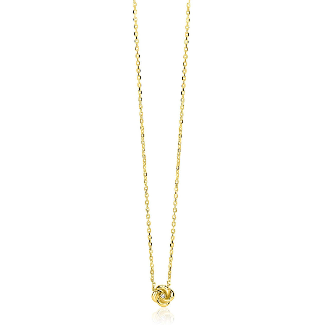 ZINZI Gold Plated Zilveren Ketting Roosdesign ZIC2872Y