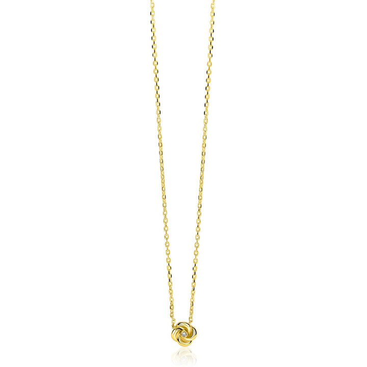ZINZI Gold Plated Zilveren Ketting Roosdesign ZIC2872Y