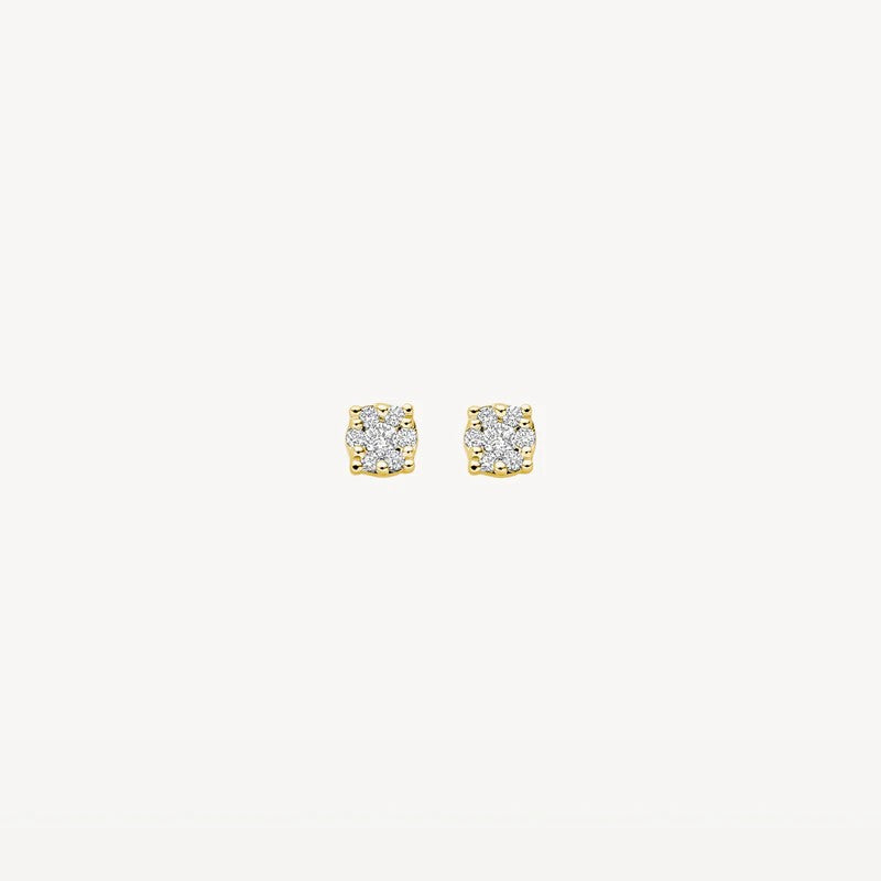 Oorknopjes met Diamanten in Illusiezetting 2x 0.07ct – 14k Geelgoud 7639YDI