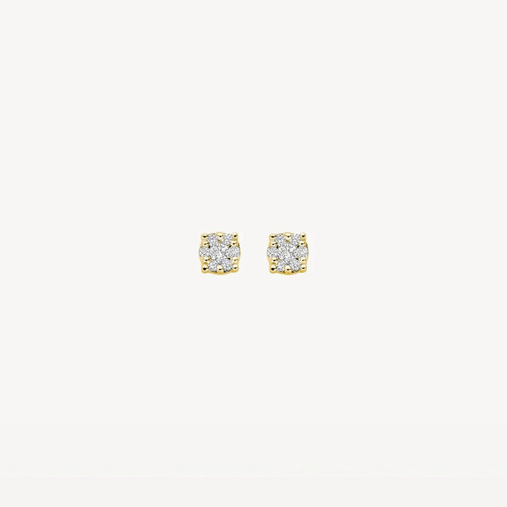 Oorknopjes met Diamanten in Illusiezetting 2x 0.07ct – 14k Geelgoud 7639YDI