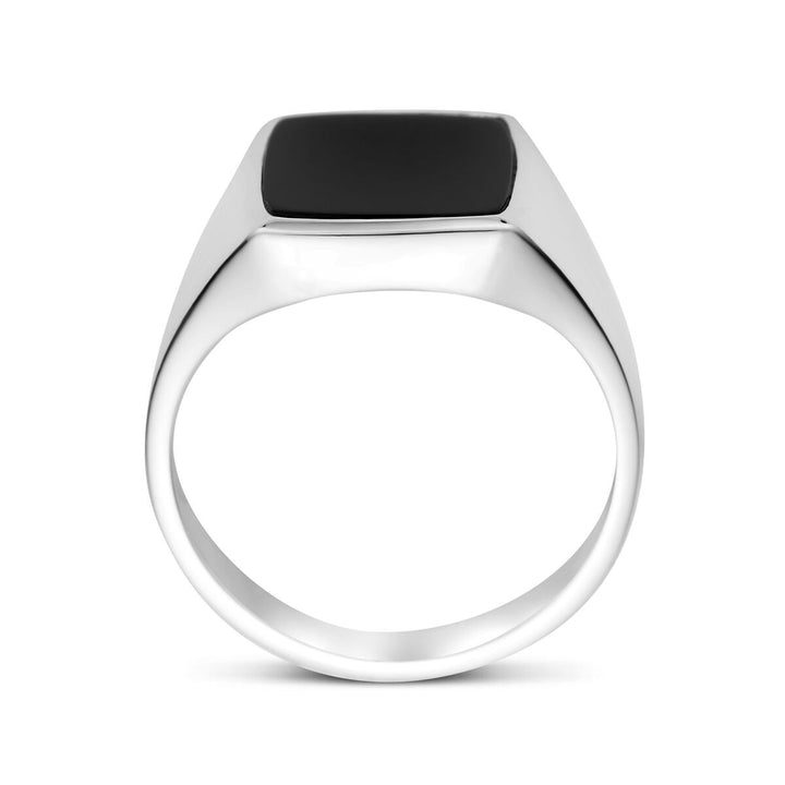 Zegelring massief onyx maat 65 10.15251