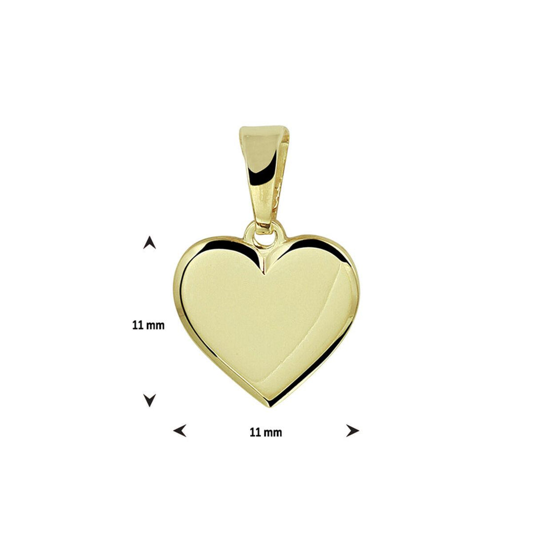 14 kt hart hanger graveerbaar 11 mm