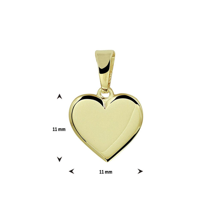 14 kt hart hanger graveerbaar 13 mm
