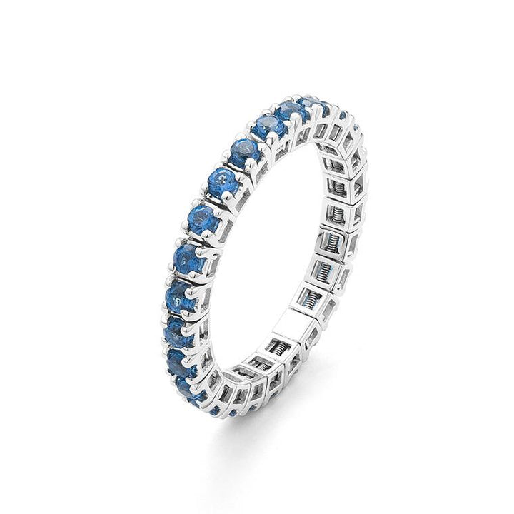 14 kt witgouden rekring topaas