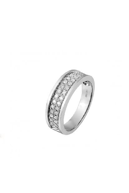 14 Karaat Witgouden Pavé Ring met 34 Briljanten 0,52 ct