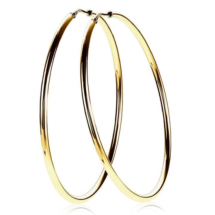 ZINZI  zilveren oorringen 55 mm ZIO437G goldplated