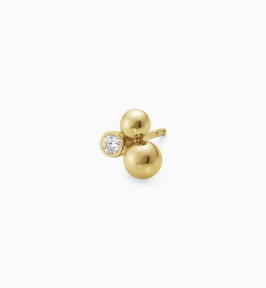 Georg Jensen 18 kt. geelgouden Moonlight Grapes oorknoppen 20000663 met diamant