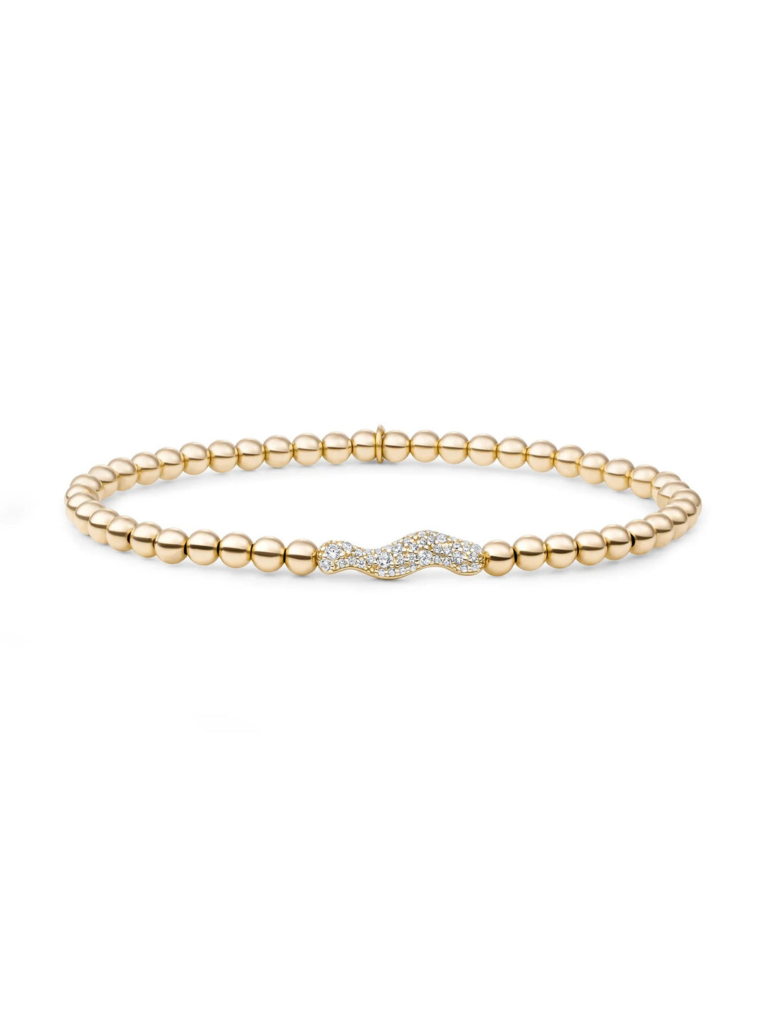 Sparkling Jewels Pave Twirl Armband Zirconia – Gold Plated 925 Zilver – 18 cm SB-G-4MM-TWRL