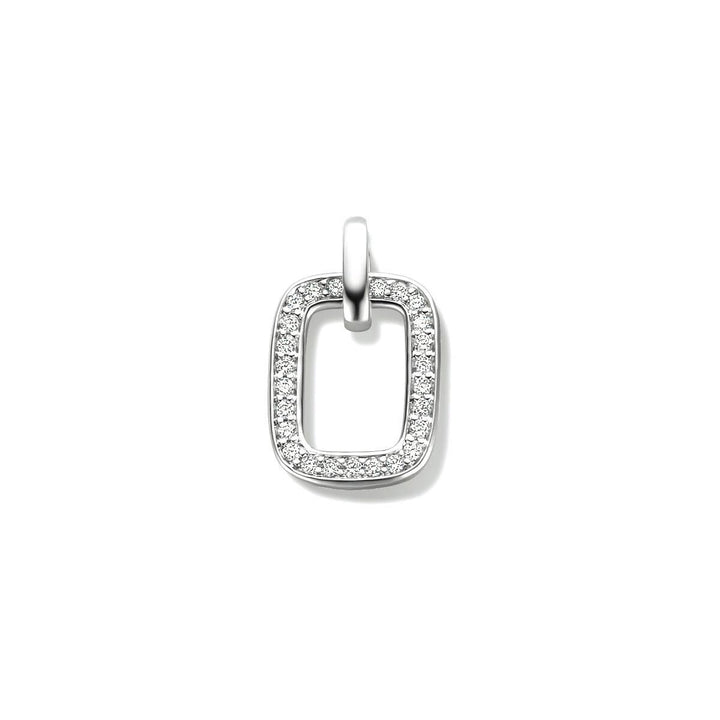 14 kt witgouden hanger diamant 0.125ct h si