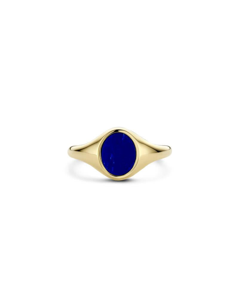 Zegelring 1214YLA - 14k Geelgoud met Lapis