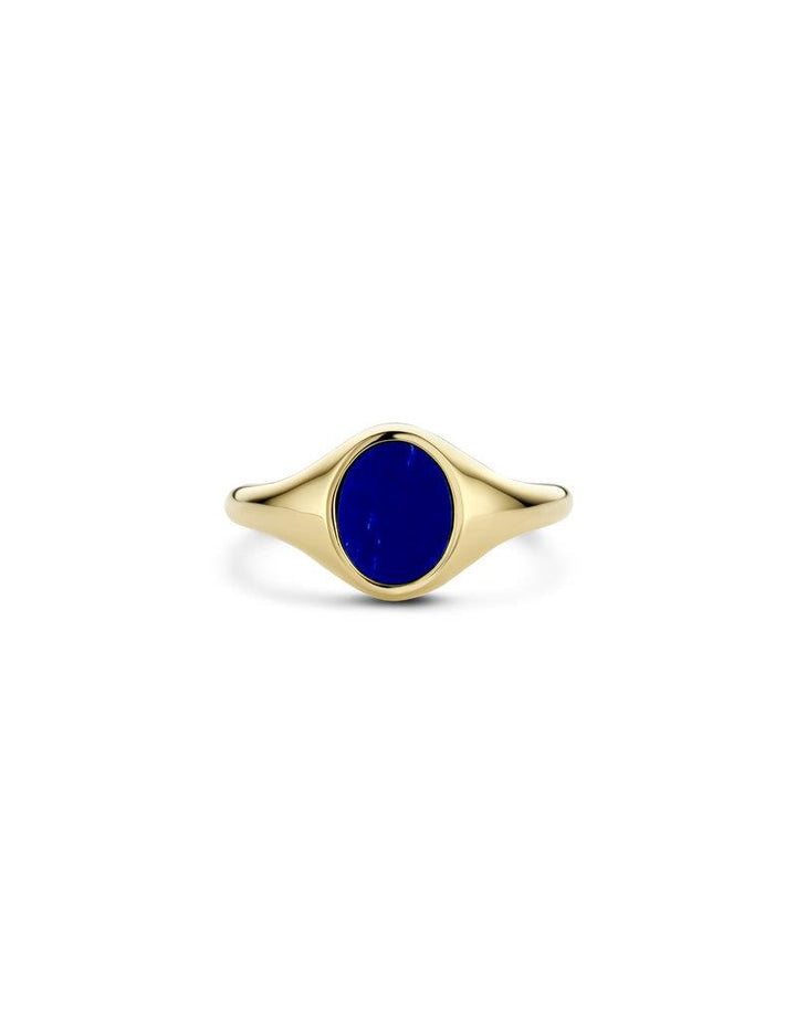 Zegelring 1214YLA - 14k Geelgoud met Lapis