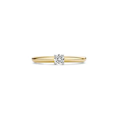 Ring 1067BZI - 14k Geel -en Witgoud met zirkonia