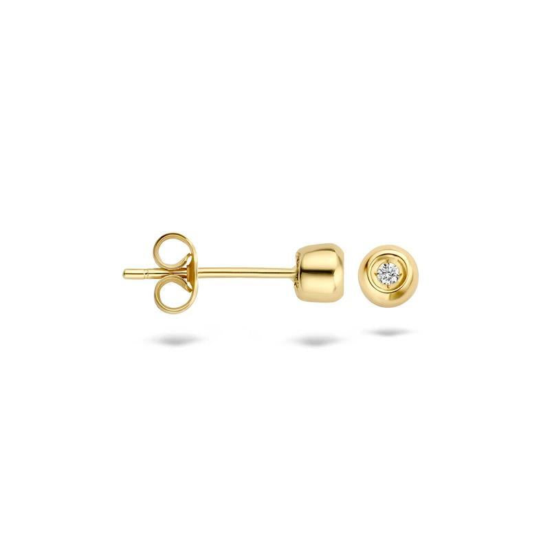 Oorknoppen 7628YDI - 14k Geel goud met Diamant