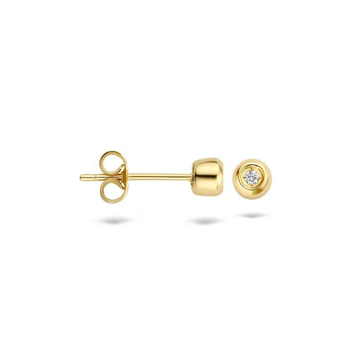 Oorknoppen 7628YDI - 14k Geel goud met Diamant