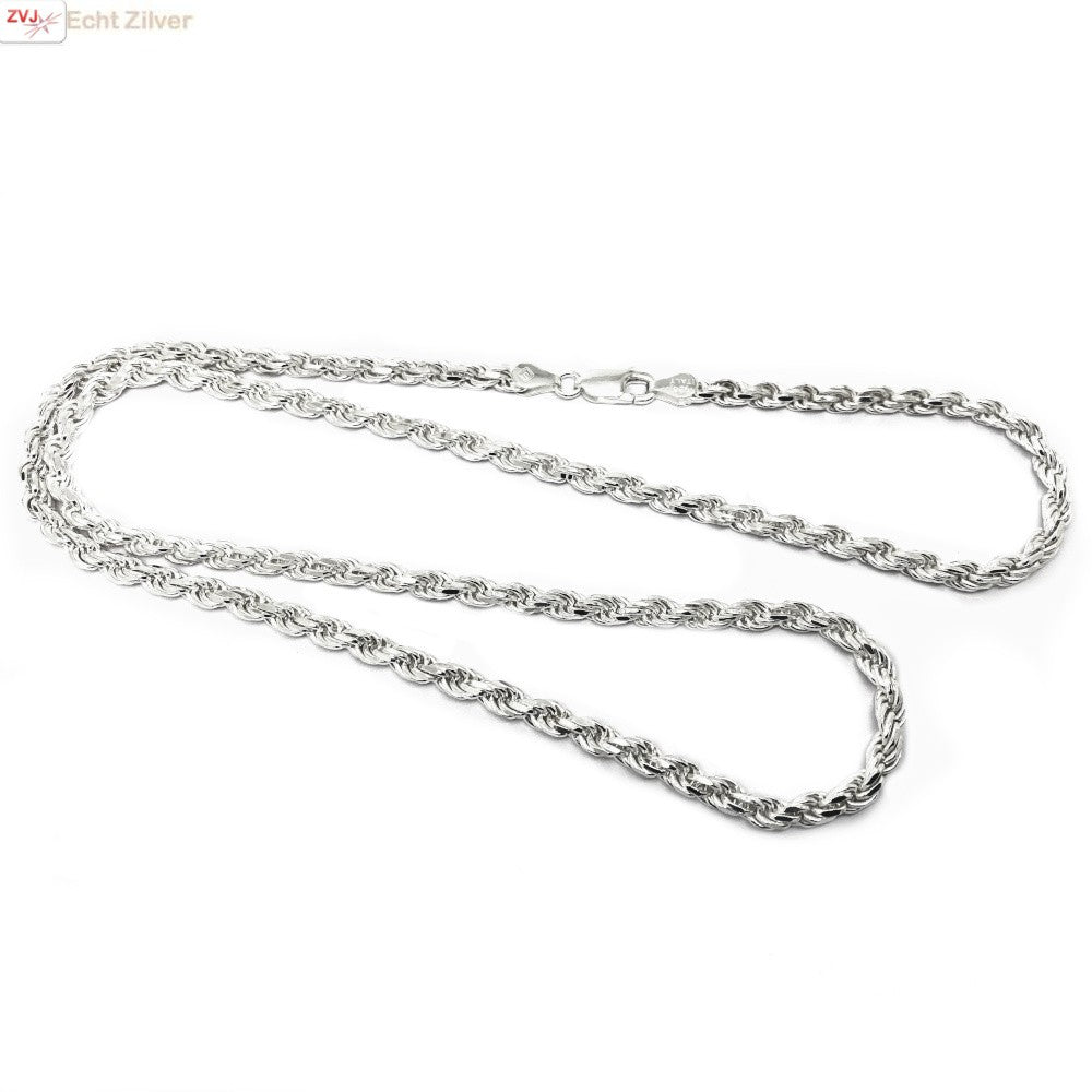 Zilveren Massieve Koord Armband 4 mm – 21 cm