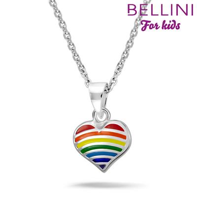 Zilveren Bellini hanger regenboog hartjes (incl. Collier) 574.041