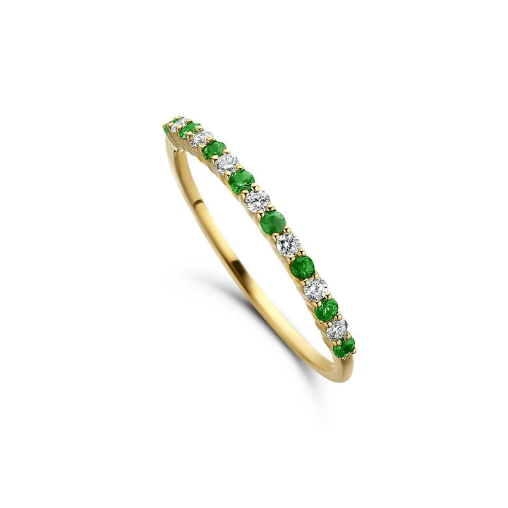 18 kt ring smaragd &amp; Diamant