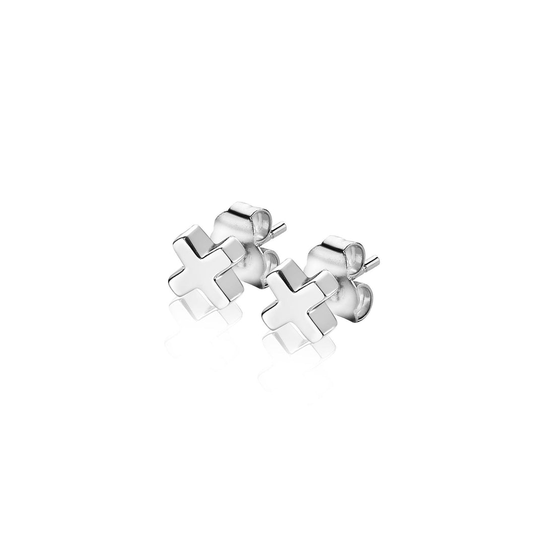 ZINZI zilveren oorknoppen kus-teken glad 6mm ZIO15