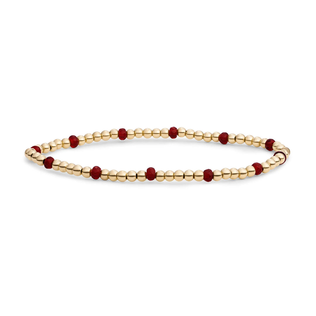 Sparkling Jewels Reverse Roundel Armband Ruby Quartz – Gold – SBG-GEM50-MIX-FCTRDL