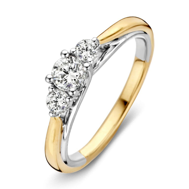 14 Karaat Bicolor damesring met Diamant RG416138 0.51 ct