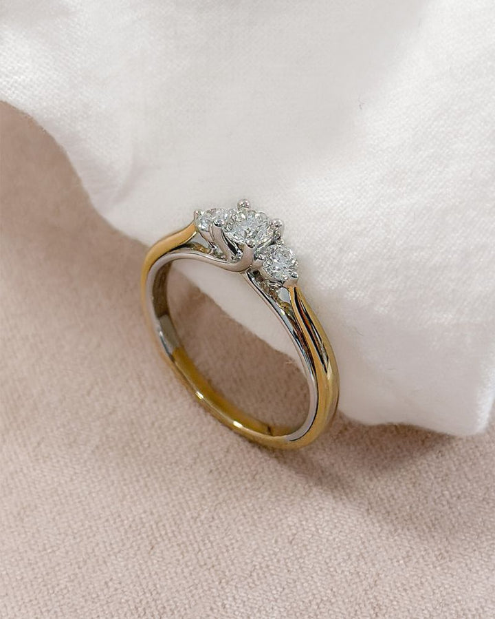 14 Karaat Bicolor damesring met Diamant RG416138 0.51 ct