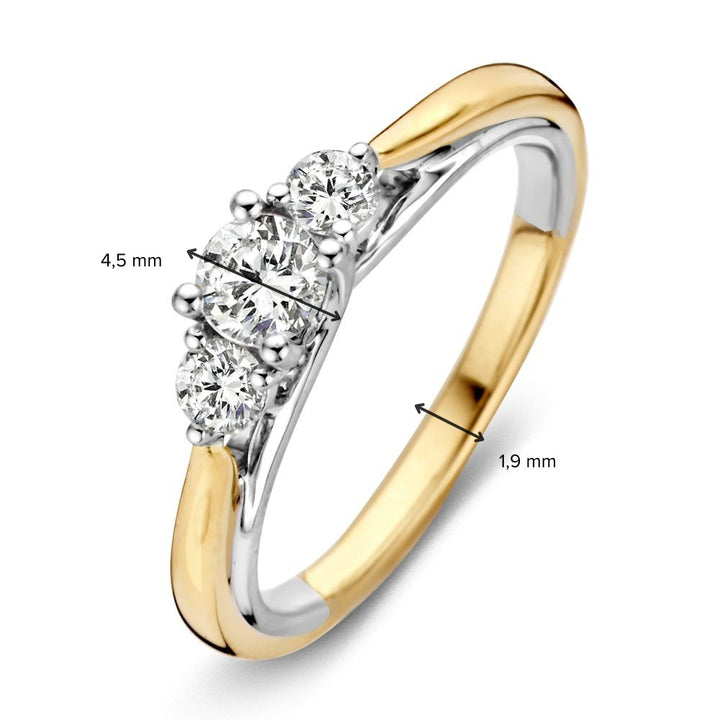 14 Karaat Bicolor damesring met Diamant RG416138 0.51 ct